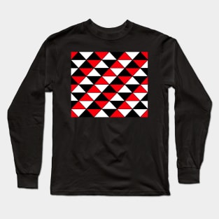 Abstract Triangles pattern - red, black and white. Long Sleeve T-Shirt